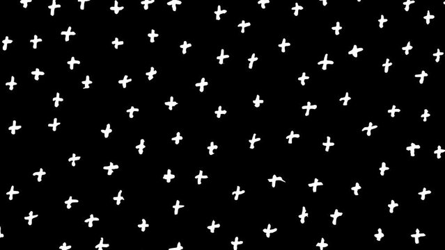 White wiggly hand drawn plus sign pattern overlay doodle