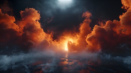  begins with a black canvas, punctuated by the emergence of a bright white spotlight. As it intensifies, cascades of fiery orange smoke envelop the scene, igniting excitement about our brand.