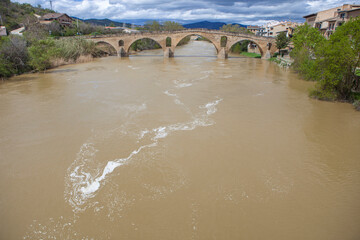 Large Romanesque bridge of Puente La Reina