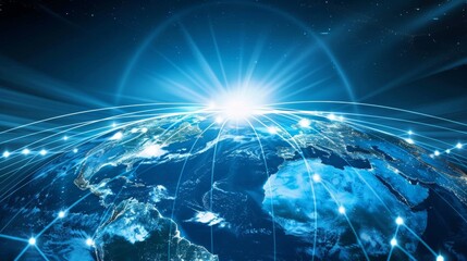 distribution and delivery concept, global business communication network