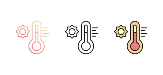 Thermometer icon design with white background stock illustration