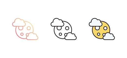 Full Moon icon design with white background stock illustration