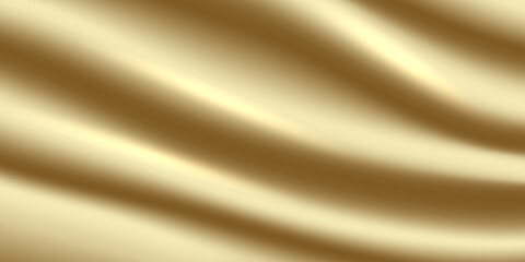The texture of golden silk. Wavy pattern. Elegant gold color. Suitable for ceremonial occasions. Vector illustration.2.