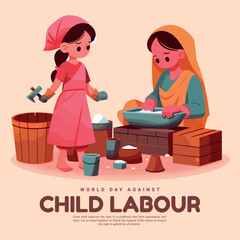 World Day Against Child Labour Social media post template banner