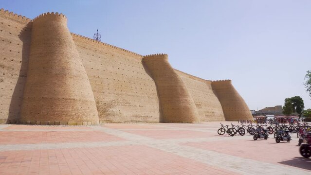 Massive Wall Of Famous Fort In City - Bukhara, Uzbekistan Ark of old Bukhara city