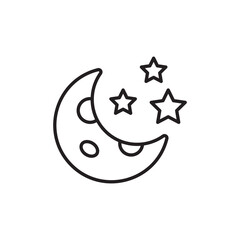 Crescent Moon icon design with white background stock illustration