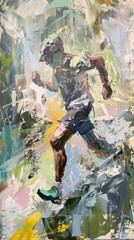 Obraz premium Abstract expressionist take on a trail runner
