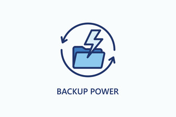Backup Power Vector Icon Or Logo Illustration