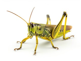  grasshopper along a strip in white background