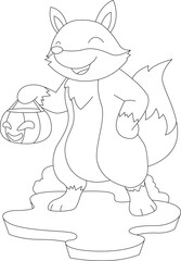 Fox Halloween Pumpkin Animal Vector Graphic Art Illustration