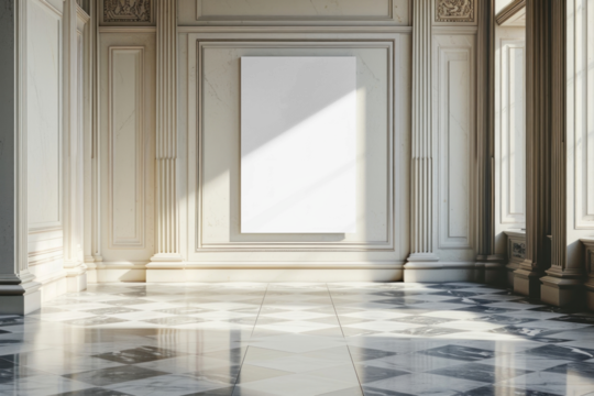 PNG art museum frame mockup, transparent design