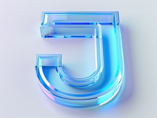  J blue letter transparent visualization