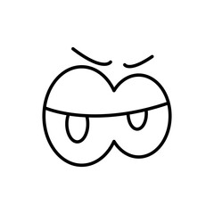 Cartoon eye outline icons, minimalist vector illustration ,simple transparent graphic element .Isolated on white background