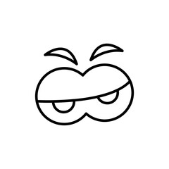 Cartoon eye outline icons, minimalist vector illustration ,simple transparent graphic element .Isolated on white background