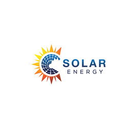 creative bright sun solar energy logo idea