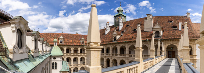 Panoramic view of the renaissance building 