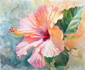 hibiscus flower watercolor painting
