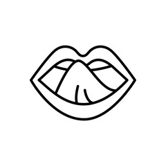 Cartoon mouth outline icons, minimalist vector illustration ,simple transparent graphic element .Isolated on white background