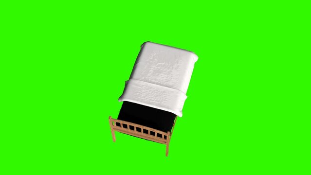 A bed with a white sheet and a black comforter