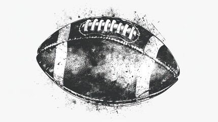 american football, ball,  black and white, white background