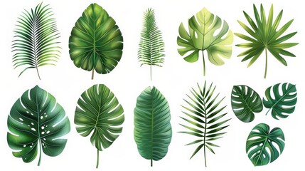 Fototapeta na wymiar tropical leaf illustration on a isolated background