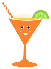 cocktail with orange and lime