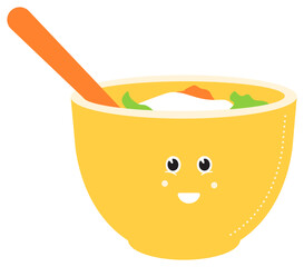 bowl of soup with spoon