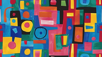 marker painting seamless pattern abstract background in colorful bright vivid tone, freedom fun liberal concept, geometric pattern grungy artistic design, Generative Ai	
