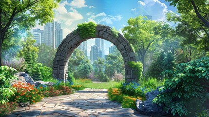 stone arch in the park