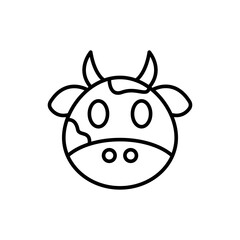 Obraz premium Cute cow outline icons, minimalist vector illustration ,simple transparent graphic element .Isolated on white background