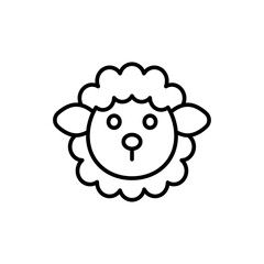 Cute sheep outline icons, minimalist vector illustration ,simple transparent graphic element .Isolated on white background