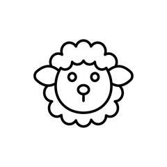 Cute sheep outline icons, minimalist vector illustration ,simple transparent graphic element .Isolated on white background