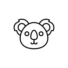 Cute koala outline icons, minimalist vector illustration ,simple transparent graphic element .Isolated on white background