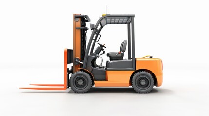 forklift warehouse work at white background