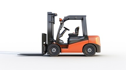 forklift warehouse work at white background