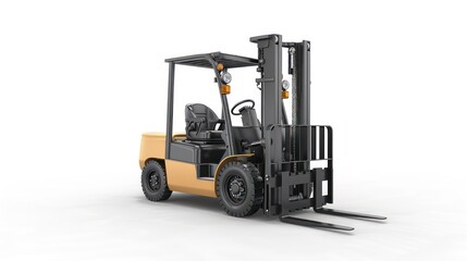 forklift warehouse work at white background