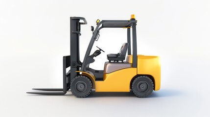 forklift warehouse work at white background