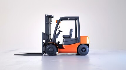 Fototapeta premium forklift warehouse work at white background