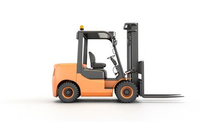 Fototapeta premium forklift warehouse work at white background