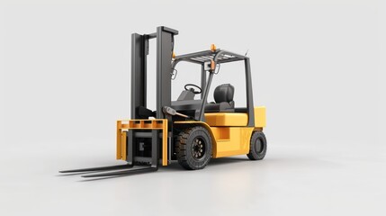 Fototapeta premium forklift warehouse work at white background