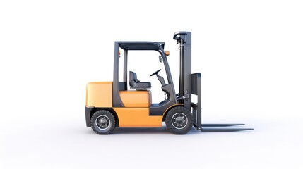 Fototapeta premium forklift warehouse work at white background