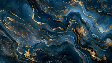 Fototapeta premium Blue marble with gold swirls luxurious and modern natural texture design. Concept Luxurious Design, Modern Style, Natural Texture, Blue Marble, Gold Swirls