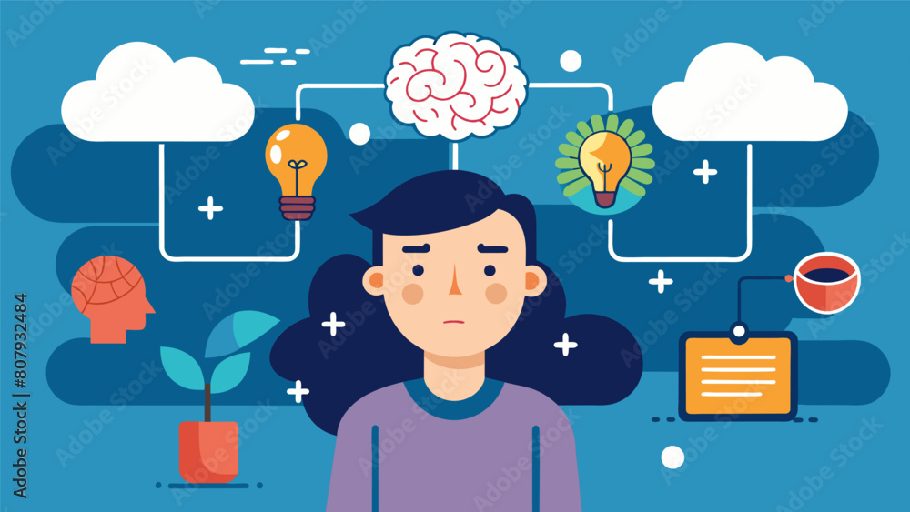 Poster a comic strip showing how a neurodivergent individuals thoughts might jump from one idea to another 