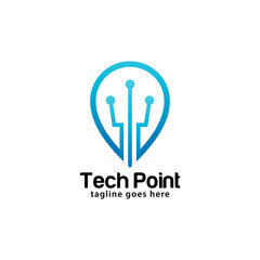 Tech point logo design template