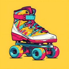 Presenting a vintage roller skate illustration, crafted with a retro aesthetic, reminiscent of classic roller skating culture and design