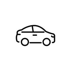 Creative car sign, symbol, line art, icon, vector art illustration.