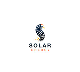 creative Solar technology Letter S renewable energy logo concept