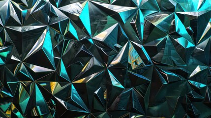 glass triangles floating in black space