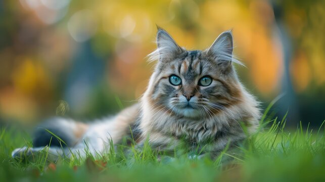cat with blue eyes, sitting on the floor against a dark background