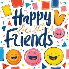 Abstract vector illustration design for a greeting card on Happy International Friendship Day, depicting a group of friends seen from the back